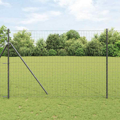 Fence with Post Grey 1.5 x 10 m Steel