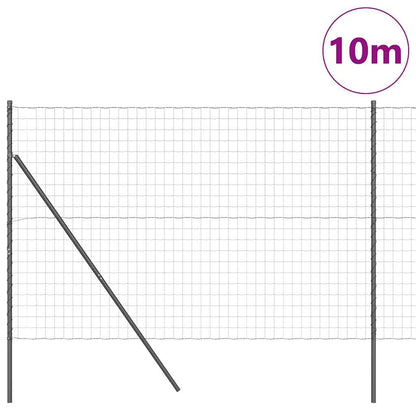 Fence with Post Grey 1.5 x 10 m Steel