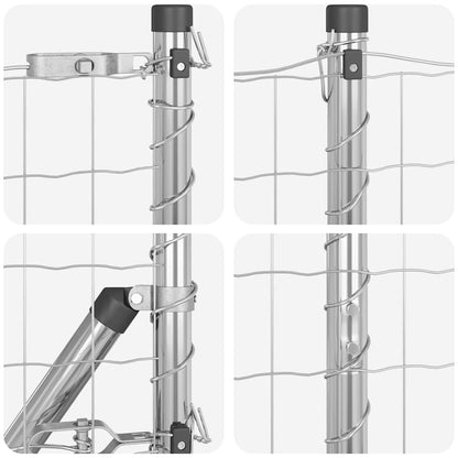 Fence with Post Silver 1 x 10 m Steel and PVC