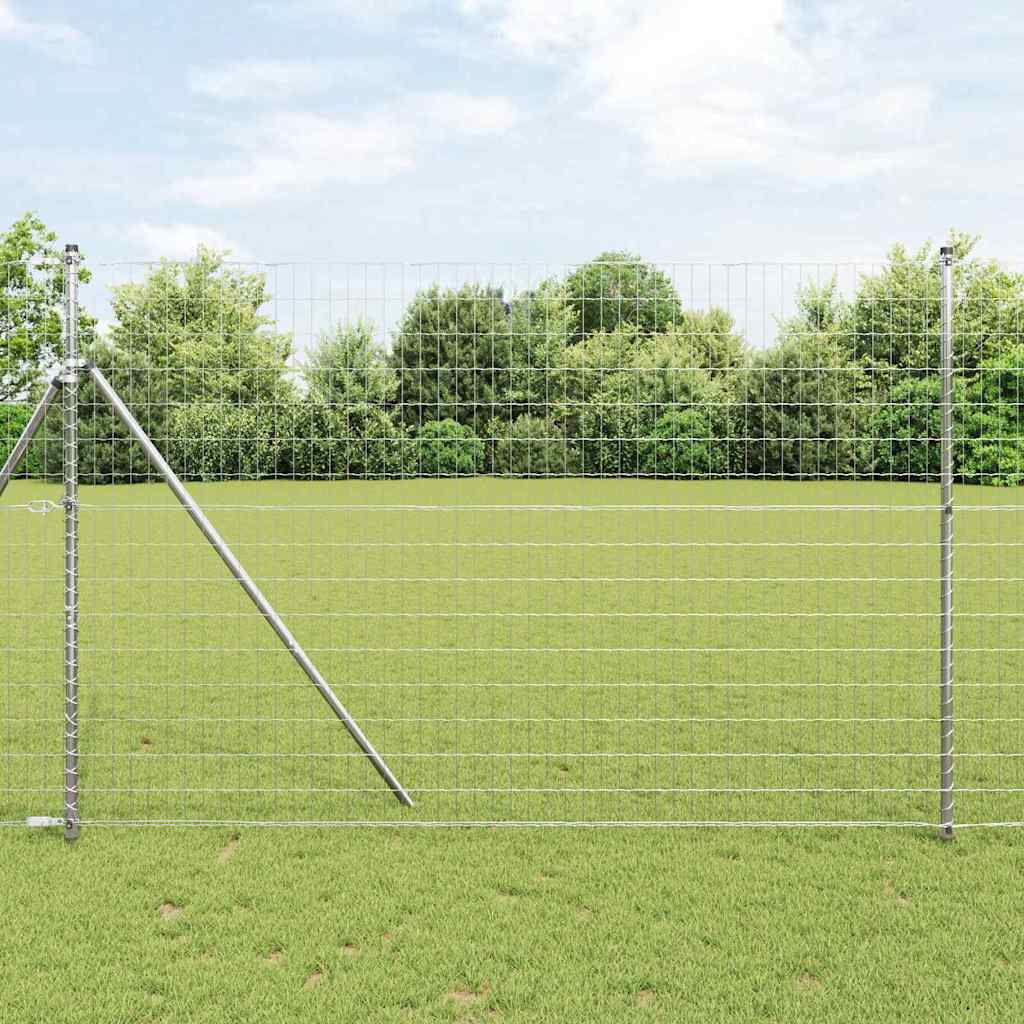 Fence with Post Silver 1.6 x 10 m Steel and PVC