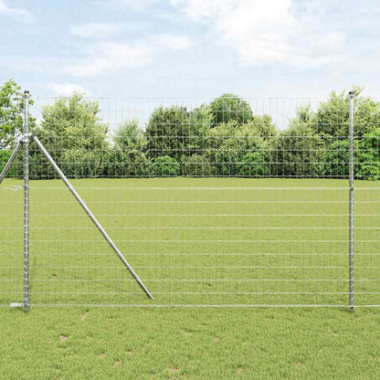 Fence with Post Silver 1.6 x 10 m Steel and PVC