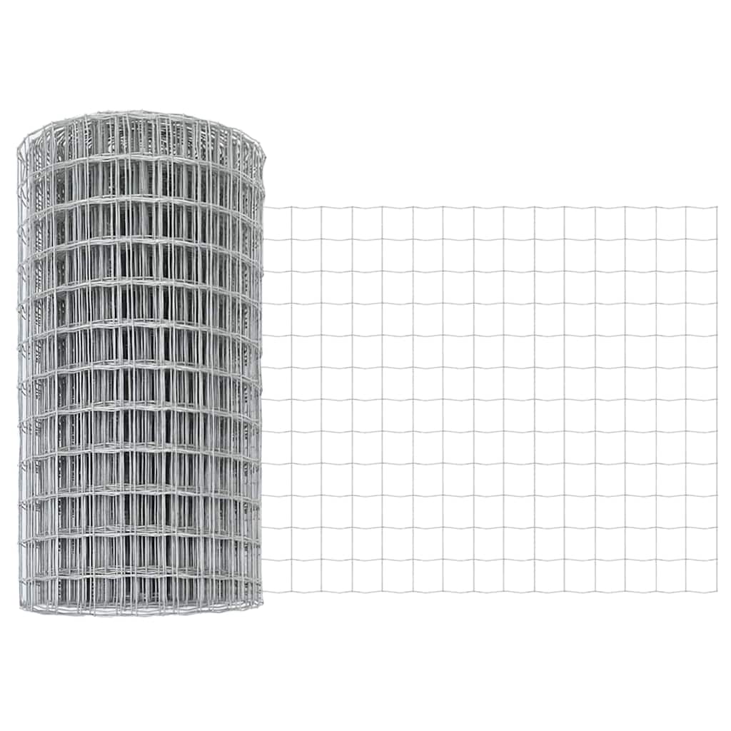 Fence with Post Grey 0.4 x 25 m Steel and PVC