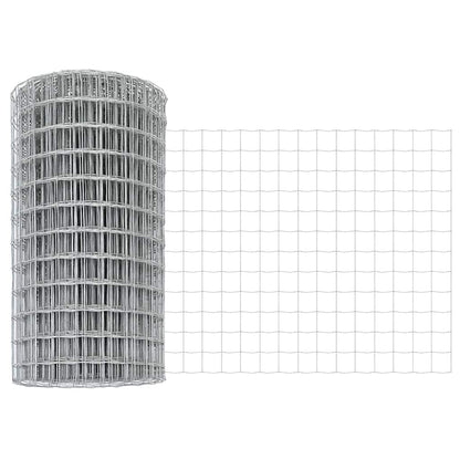 Fence with Post Grey 0.4 x 25 m Steel and PVC