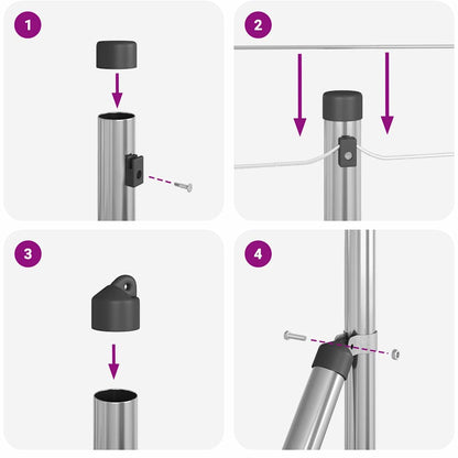 Fence with Post Grey 0.4 x 25 m Steel and PVC