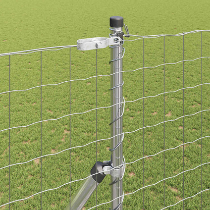 Fence with Post Silver 1.6 x 10 m Steel and PVC