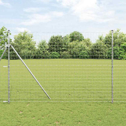 Fence with Post Silver 1.6 x 10 m Steel and PVC