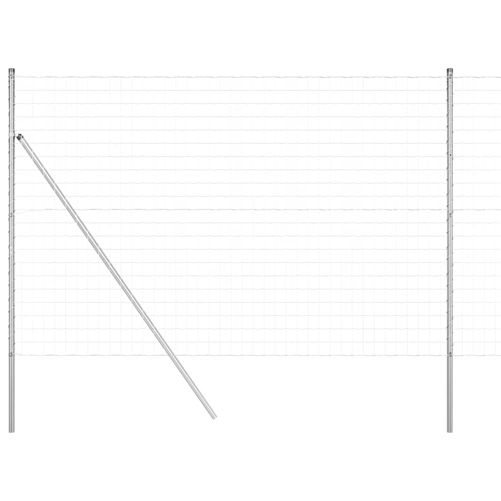 Fence with Post Silver 1.6 x 10 m Steel and PVC