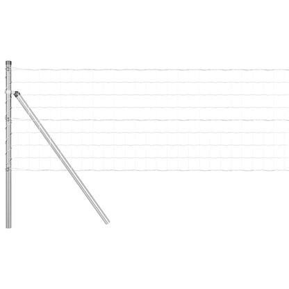 Fence with Post Silver 0.6 x 25 m Steel and PVC