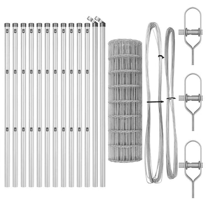 Fence with Post Silver 0.6 x 25 m Steel and PVC
