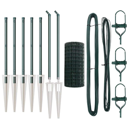 Fence with Post Green 0.4 x 10 m Steel and PVC