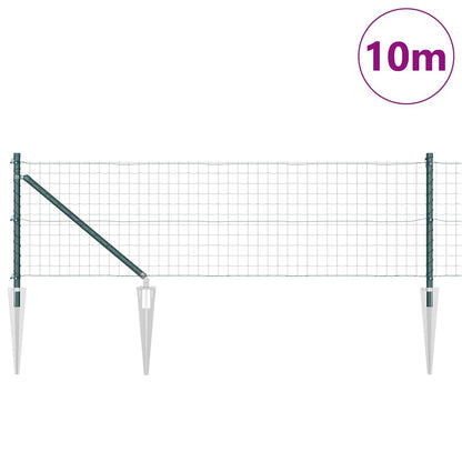 Fence with Post Green 0.4 x 10 m Steel and PVC