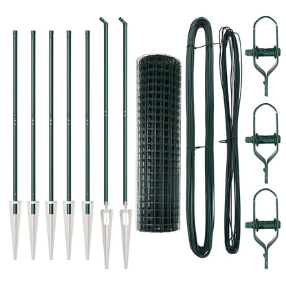 Welded Wire Fence with Spikes 10 x 1 m (W x H) PVC-Coated Steel