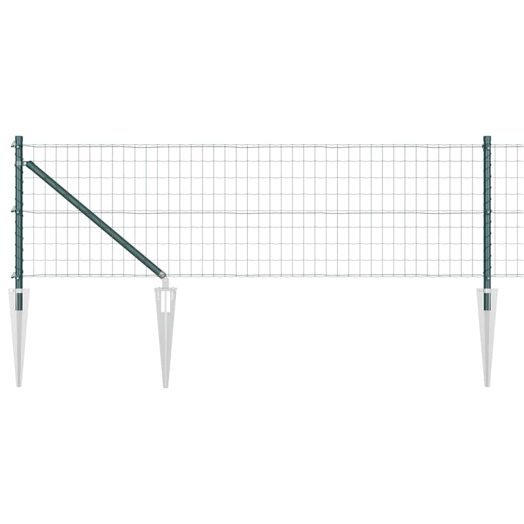 Fence with Post Green 0.6 x 10 m Steel and PVC