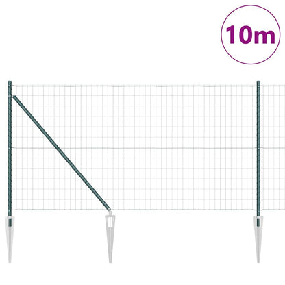 Welded Wire Fence with Spikes 10 x 1 m (W x H) PVC-Coated Steel