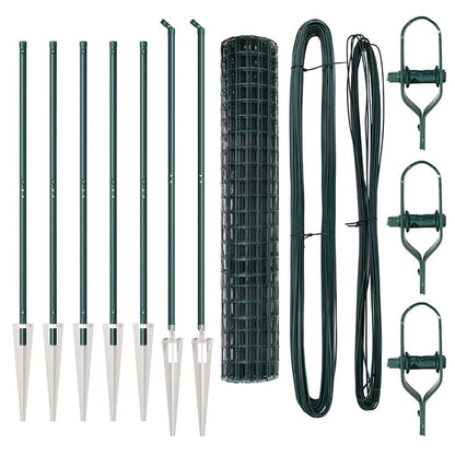 Fence with Post Green 1.6 x 10 m Steel and PVC