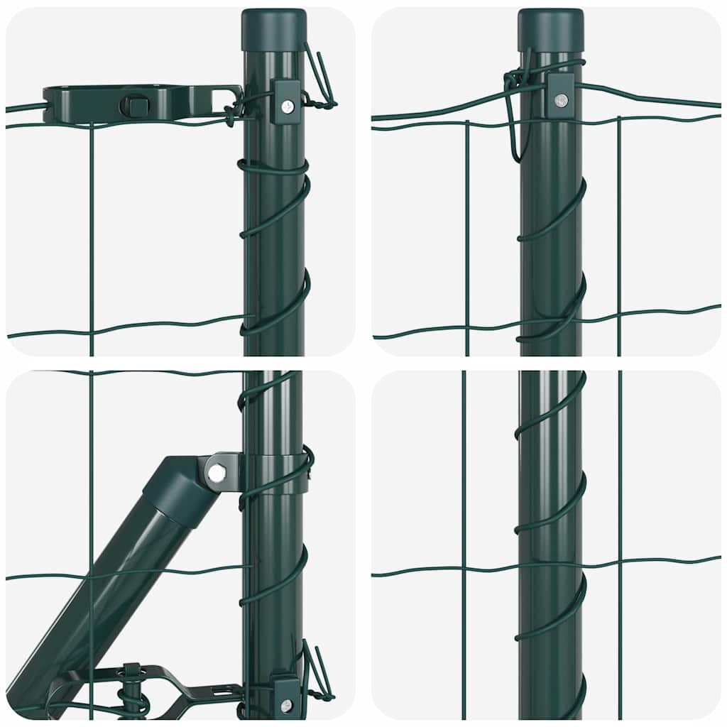 Fence with Post Green 0.4 x 10 m Steel and PVC