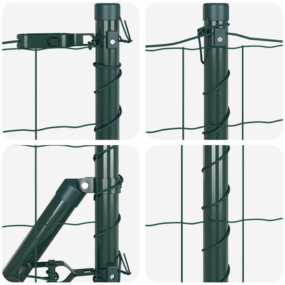 Fence with Post Green 0.4 x 10 m Steel and PVC
