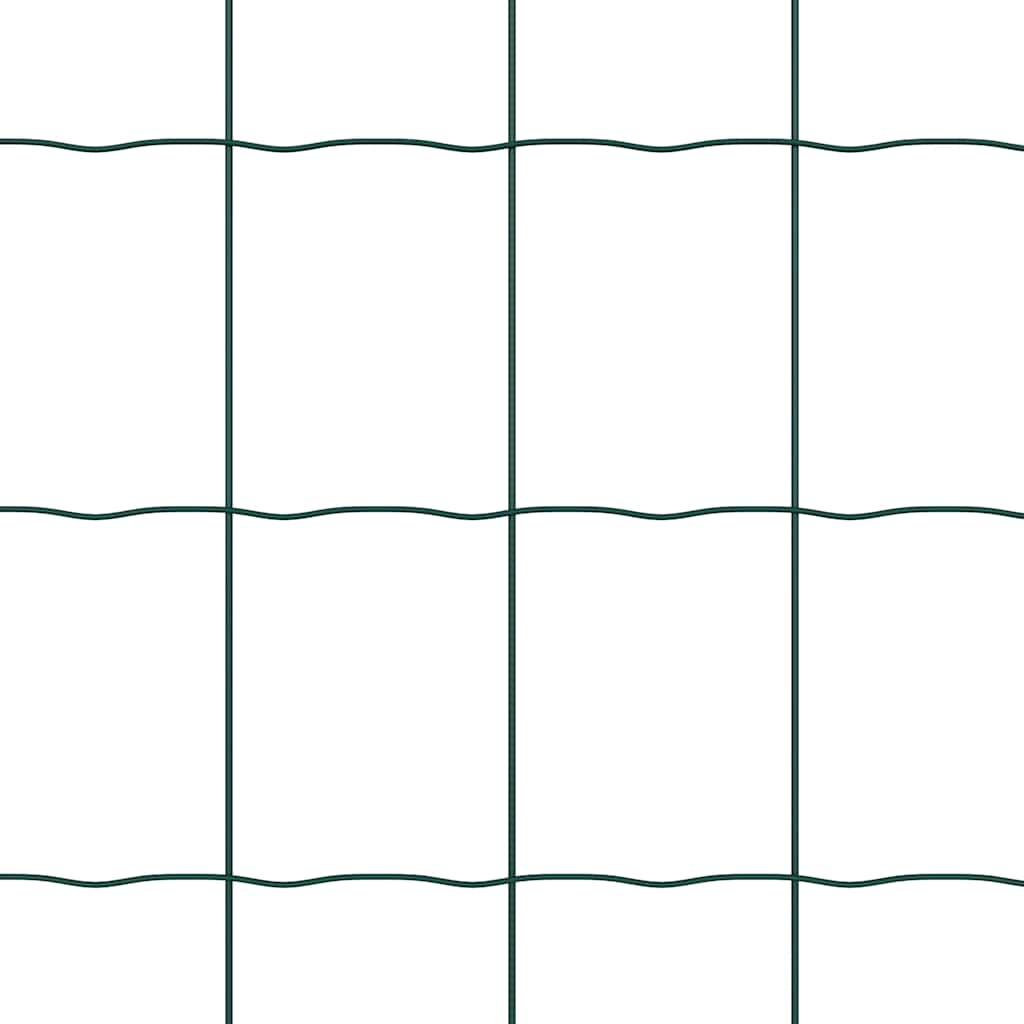 Fence with Post Green 0.4 x 10 m Steel and PVC
