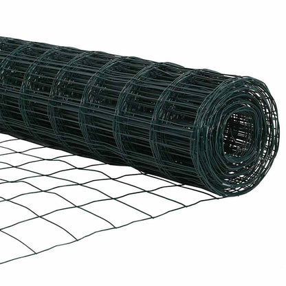Fence with Post Green 0.4 x 10 m Steel and PVC