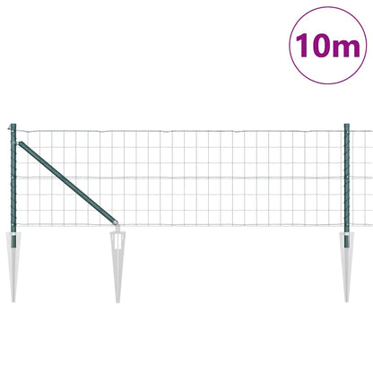Fence with Post Green 0.4 x 10 m Steel and PVC