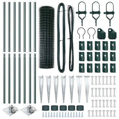 Welded Wire Fence with Spikes 10 x 1 m (W x H) PVC-Coated Steel