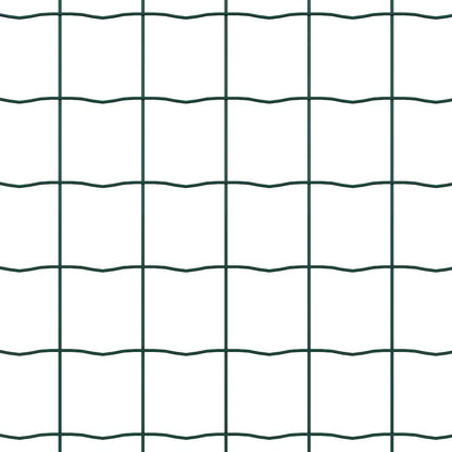 Fence with Post Green 0.4 x 25 m Steel and PVC
