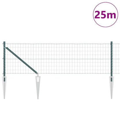 Fence with Post Green 0.4 x 25 m Steel and PVC