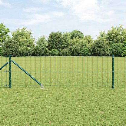 Fence with Post Green 0.8 x 25 m Steel and PVC
