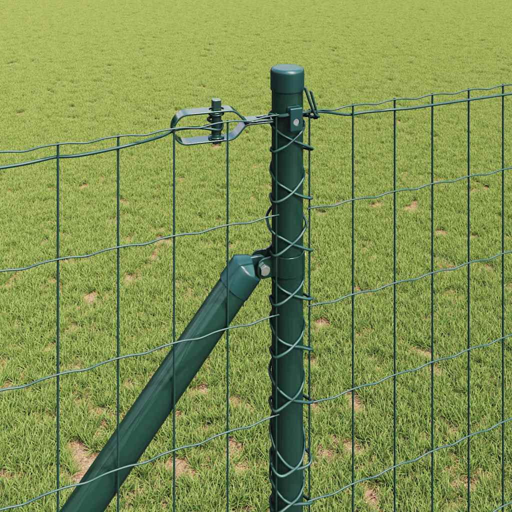Fence with Post Green 1.2 x 25 m Steel and PVC