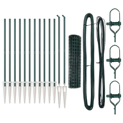 Fence with Post Green 1.2 x 25 m Steel and PVC