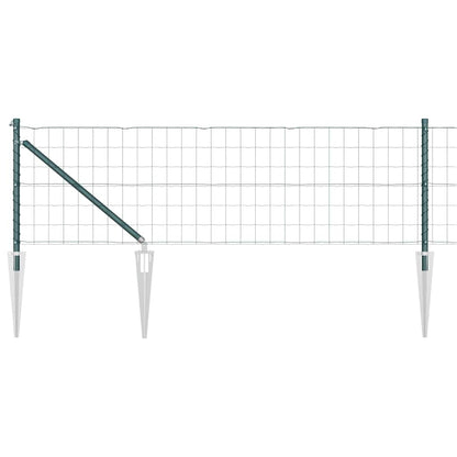 Fence with Post Green 0.4 x 25 m Steel and PVC