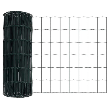 Fence with Post Green 0.4 x 25 m Steel and PVC