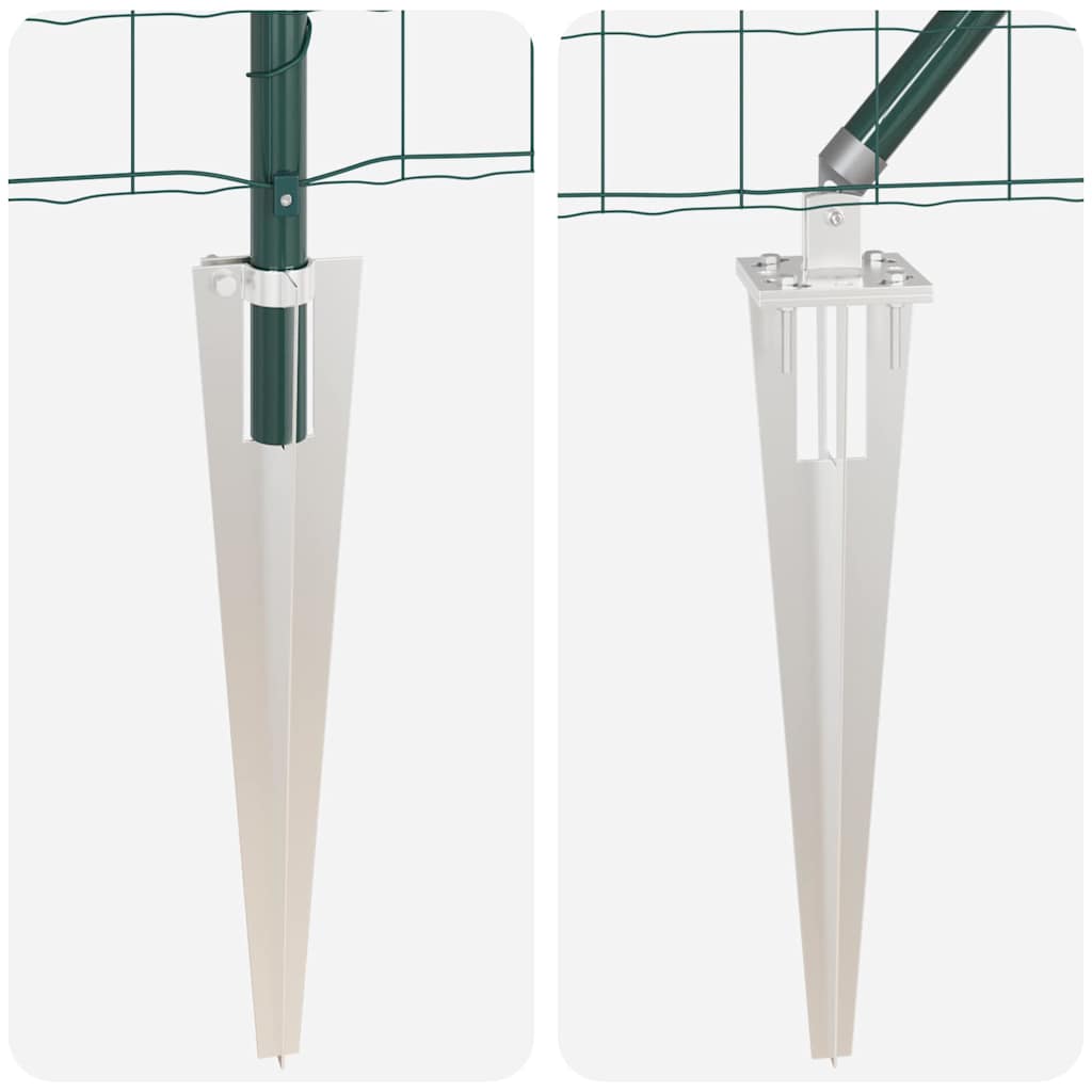 Fence with Post Green 0.8 x 25 m Steel and PVC