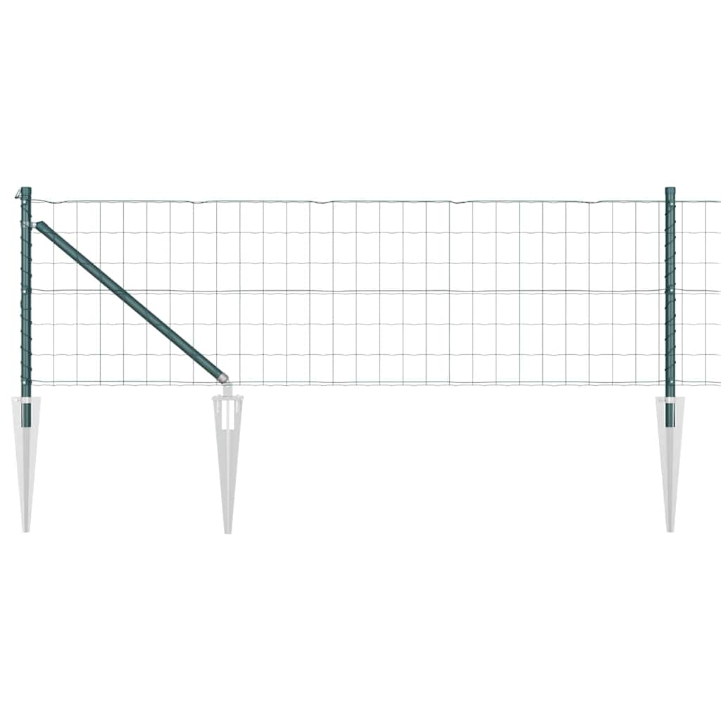 Fence with Post Green 0.8 x 25 m Steel and PVC
