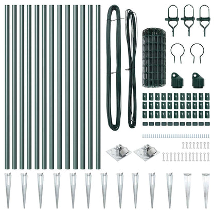 Fence with Post Green 0.8 x 25 m Steel and PVC
