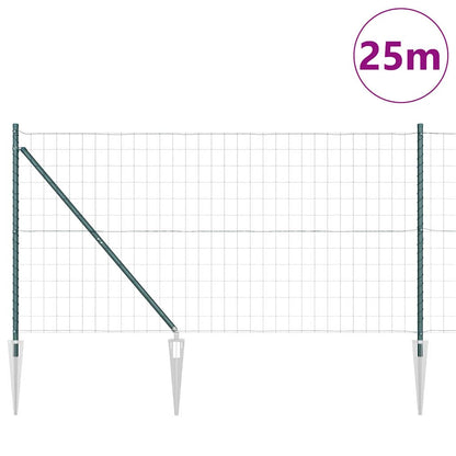 Welded Wire Fence with Spikes 25 x 1 m (W x H) PVC-Coated Steel