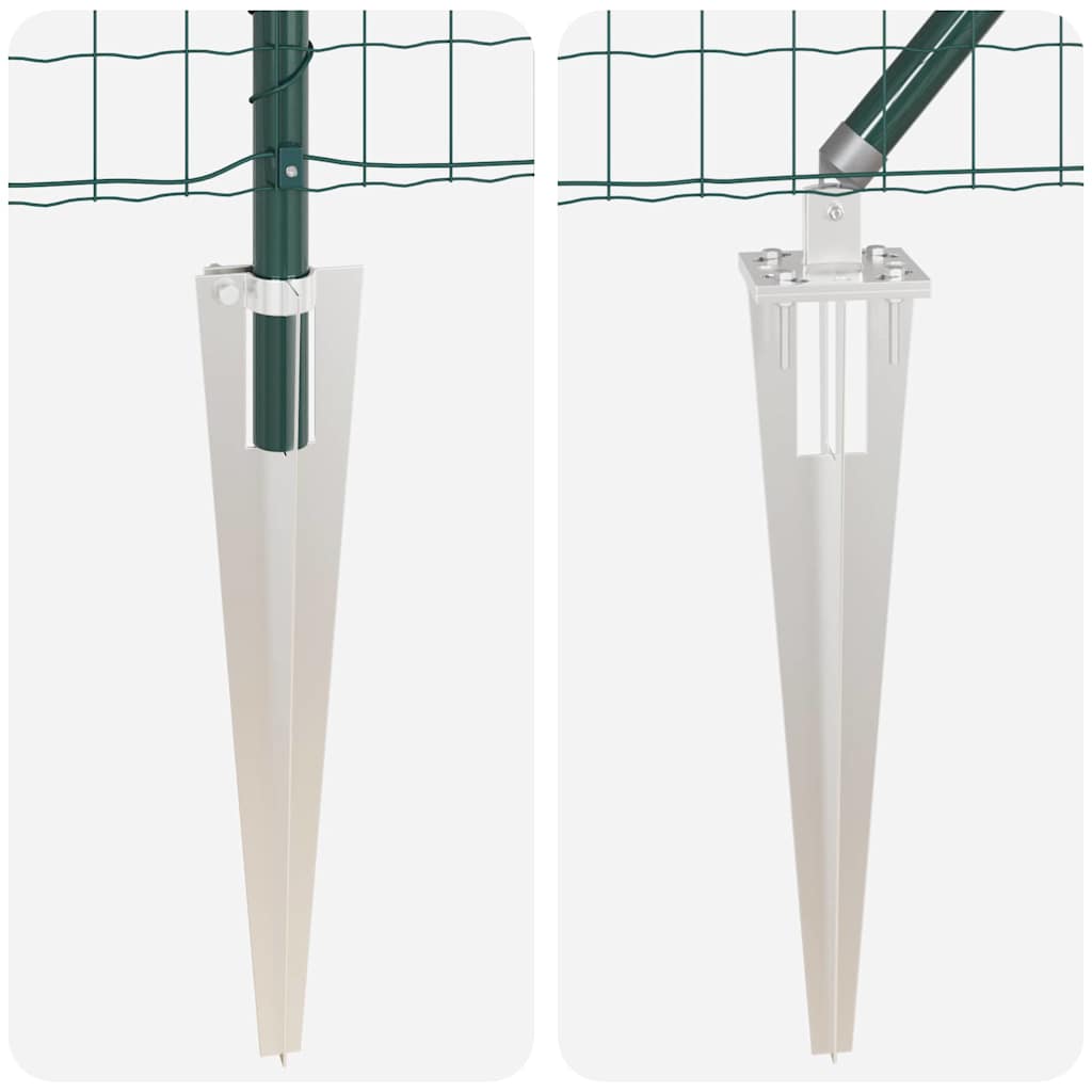 Fence with Post Green 0.4 x 50 m Steel and PVC