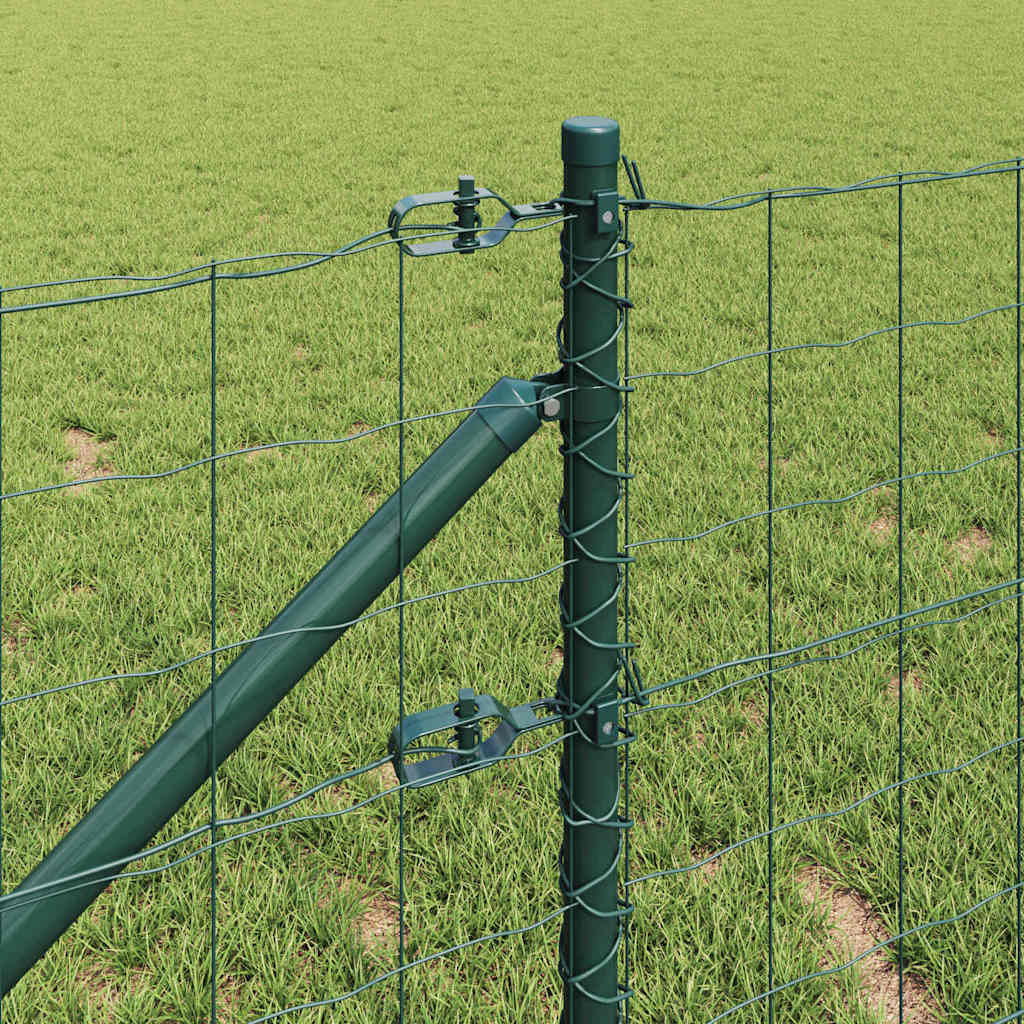 Fence with Post Green 0.4 x 50 m Steel and PVC