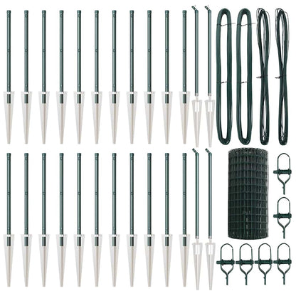 Fence with Post Green 0.4 x 50 m Steel and PVC