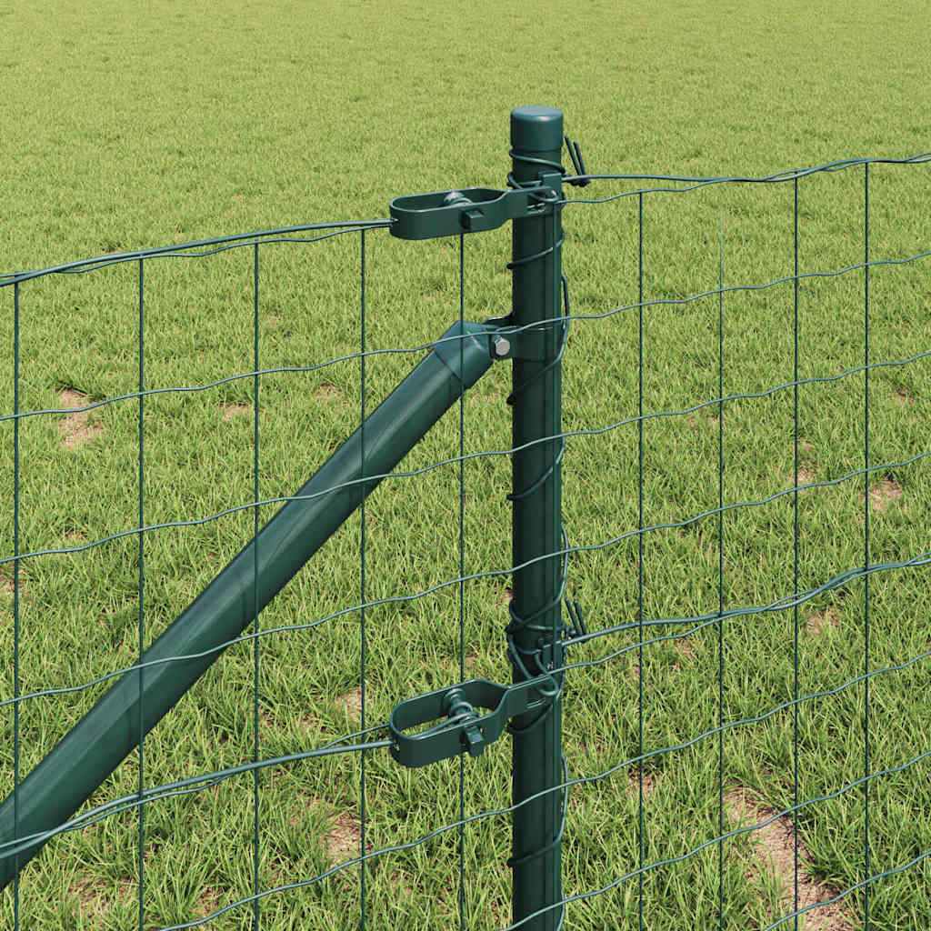 Fence with Post Green 0.8 x 25 m Steel