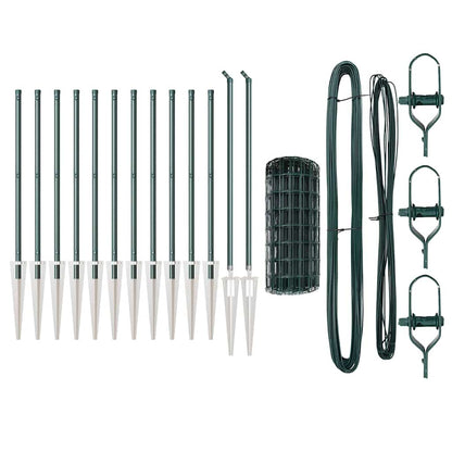 Fence with Post Green 0.8 x 25 m Steel