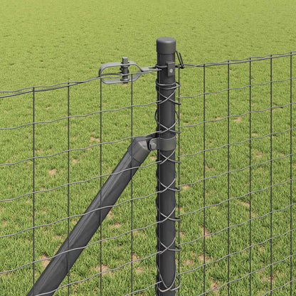 Fence with Post Grey 1.4 x 10 m Steel and PVC