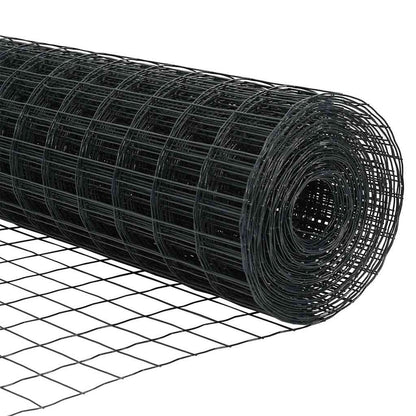 Euro Fence with Spikes 10 x 0.6 m PVC-Coated Steel Grey Mesh
