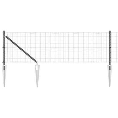 Euro Fence with Spikes 10 x 0.6 m PVC-Coated Steel Grey Mesh