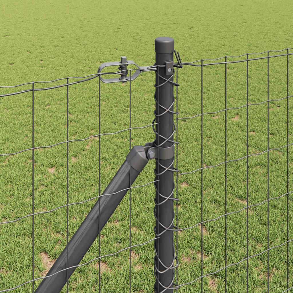 Fence with Post Grey 1.2 x 10 m Steel and PVC