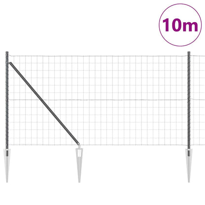 Welded Wire Fence with Spikes 10 x 1 m (W x H) PVC-Coated Steel