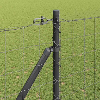 Fence with Post Grey 1.5 x 10 m Steel and PVC