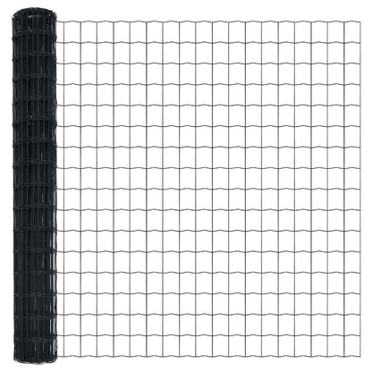 Fence with Post Grey 1.5 x 10 m Steel and PVC