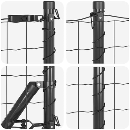 Welded Wire Fence with Spikes 25 x 1 m (W x H) PVC-Coated Steel