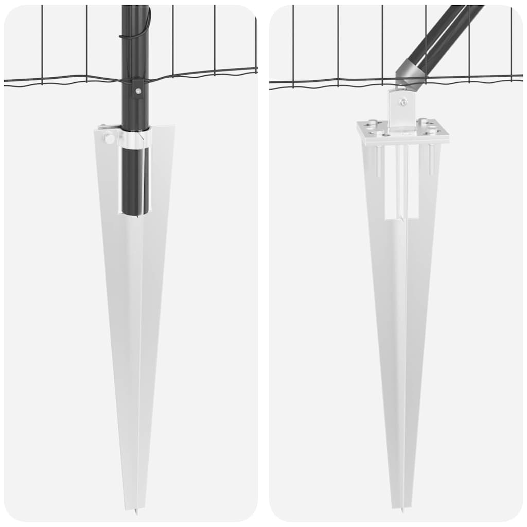 Fence with Post Grey 0.4 x 25 m Steel and PVC